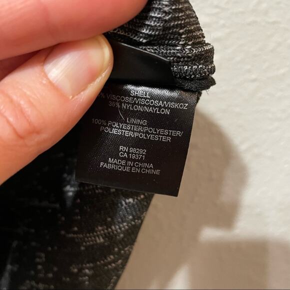 Tibi Grey & Black Short Sleeve Dark Academia Sheath Dress Womens 0 Mini Classy - Picture 5 of 10